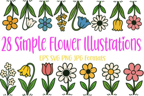 28 Simple Flowers Floral Sketch Clipart Review