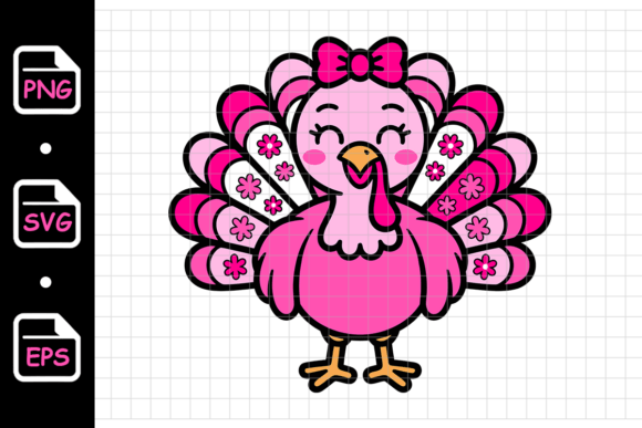 Cute Pink Turkey with Bow and Floral Review