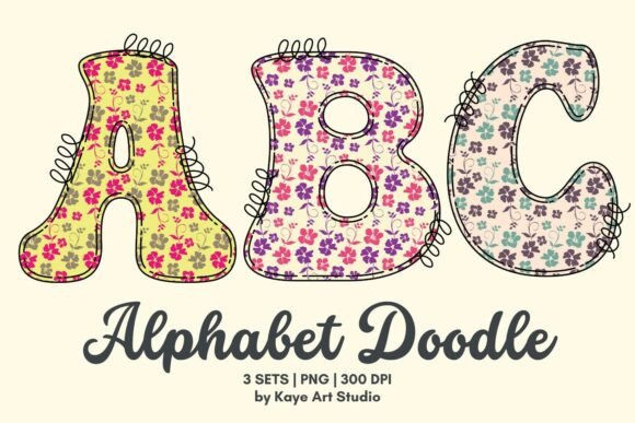 Floral Alphabet Clipart PNG for Graphics and Illustrations