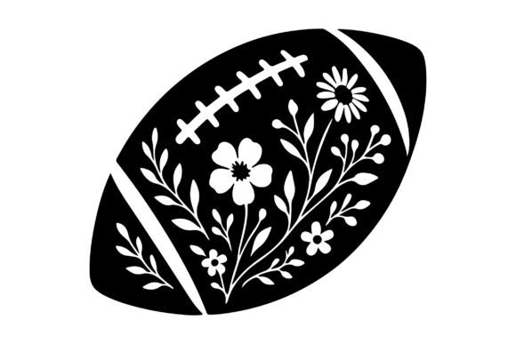 Floral American Football Silhouette: Graphics & Illustrations Review