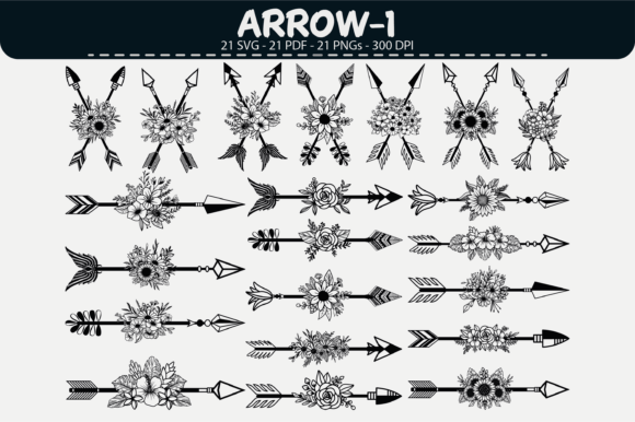 Floral Arrow Vector Set – 21 Designs Graphics & Illustrations Review