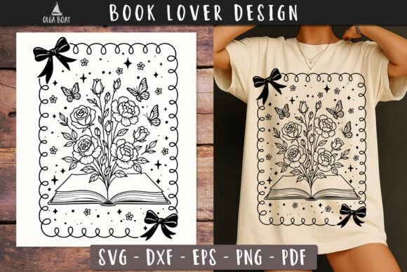 Floral Book Butterfly SVG: Graphics & Illustrations for Branding