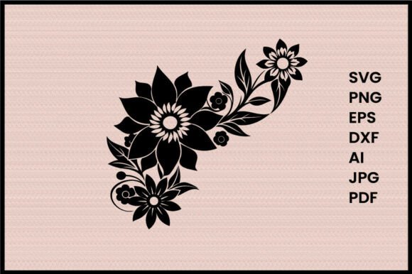 Floral Corner Design Illustration Silhou Review
