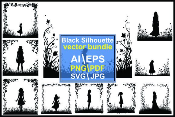 Floral Silhouette Woman Vector Bundle: Graphics & Illustrations Review