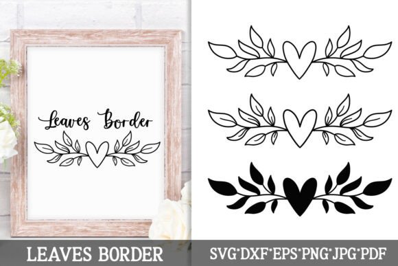 Heart Leaves Border SVG Floral Divider Review