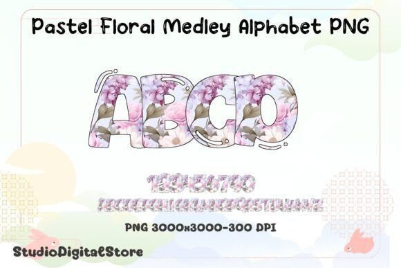 Pastel Floral Medley Alphabet PNG Review