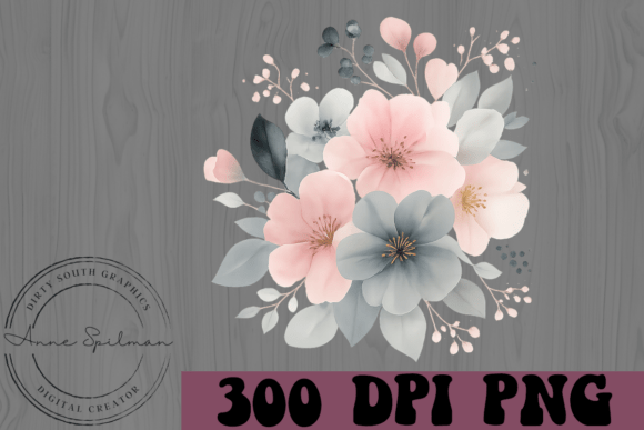 Pastel Pink Grey Floral Arrangement: A Review for Graphics and Illustrations Sellers