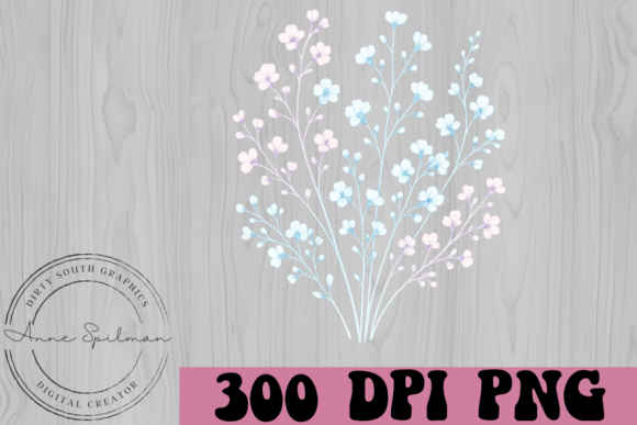 Pink Blue Floral Arrangement Graphics and Illustrations Review