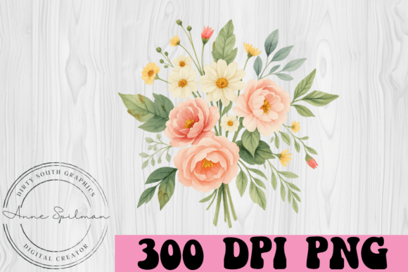 Pink Floral Daisies Bouquet Graphics and Illustrations Review