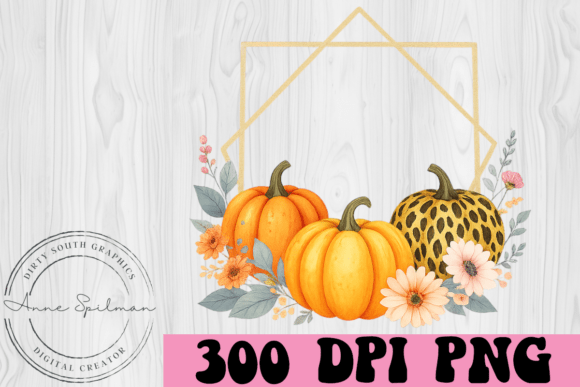 Pumpkins Floral Gold Frame: A Review for Graphics and Illustrations Sellers