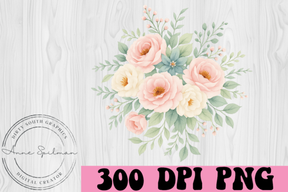 Shades of Pink White Floral Bouquet Graphics and Illustrations Review