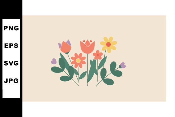 Simple Colorful Floral Bouquet with Tuli: Graphics & Illustrations Review