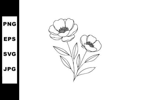 Simple Line Art Floral Vector with Two B Graphics & Illustrations Review