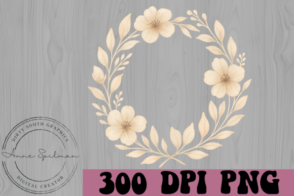 Soft Ivory Floral Wreath Graphics for Brand Illustrations
