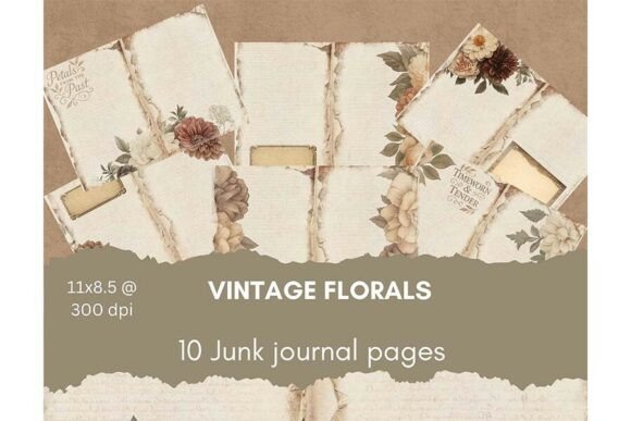 Vintage Floral Journal Pages: A Designer's Review of Graphics and Illustrations