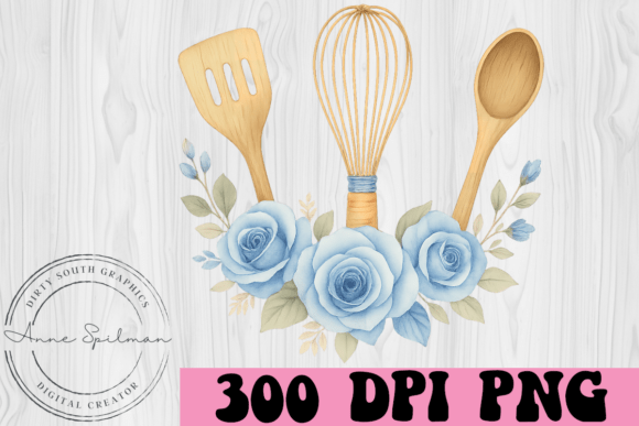 Wooden Kitchen Floral Wreath: Graphics & Illustrations for Real Projects